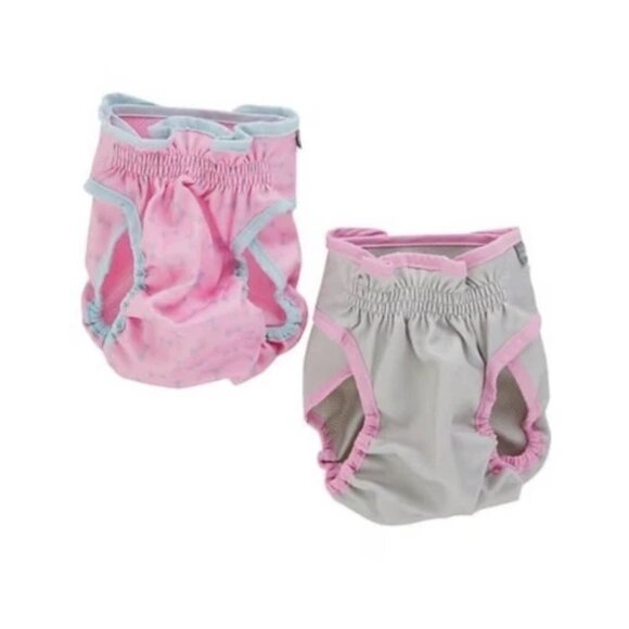 NWT Top Paw Washable Dog Diaper Cover-Ups- 2 Count - Pink Grey Male Female - Picture 3 of 8